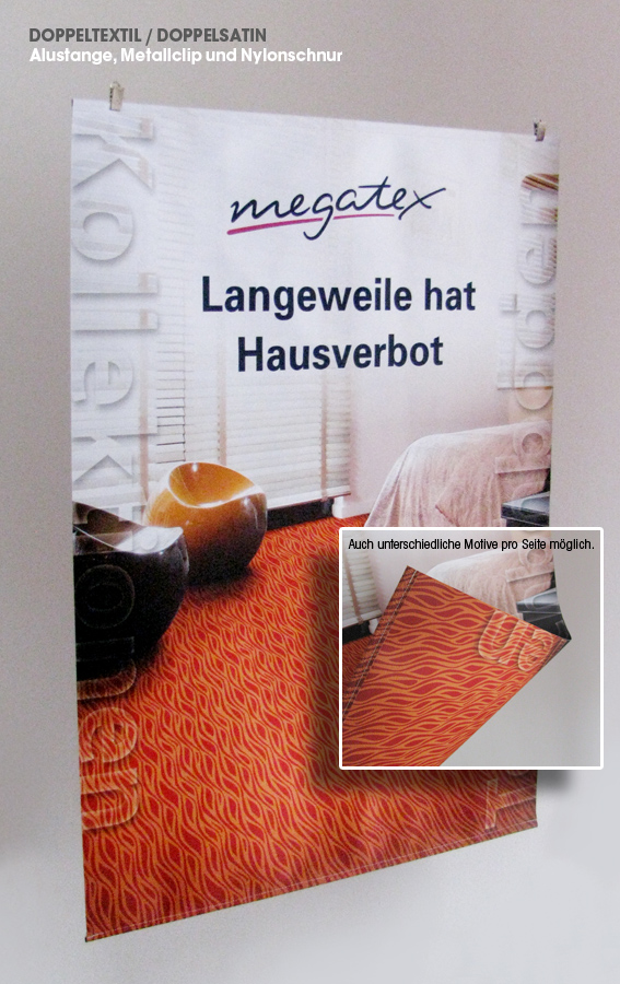 Deckenhänger megatex mit Alustange, Metallclip und Nylonschnur